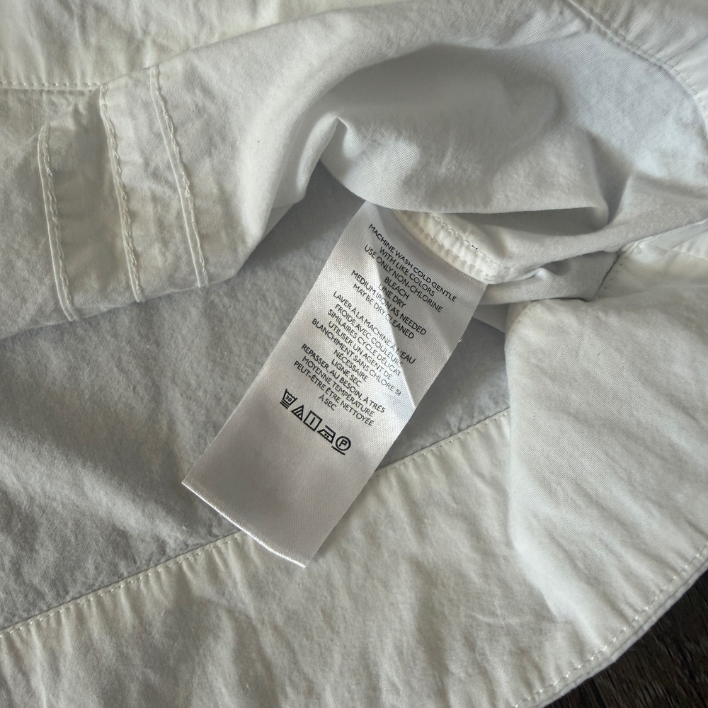 Maeve Anthropologie White Pintuck Puff Sleeve Cotton Blouse Top XS Petite - Picture 3 of 7